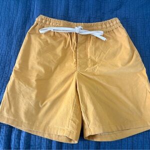 Men's Odin New York BBall Yellow Corduroy Draw String Shorts. Size Small